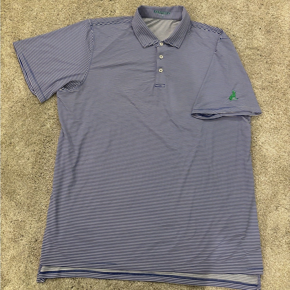 B Draddy Sport Lightweight Stretch Performance Striped Polo Shirt Mens 2XL Golf